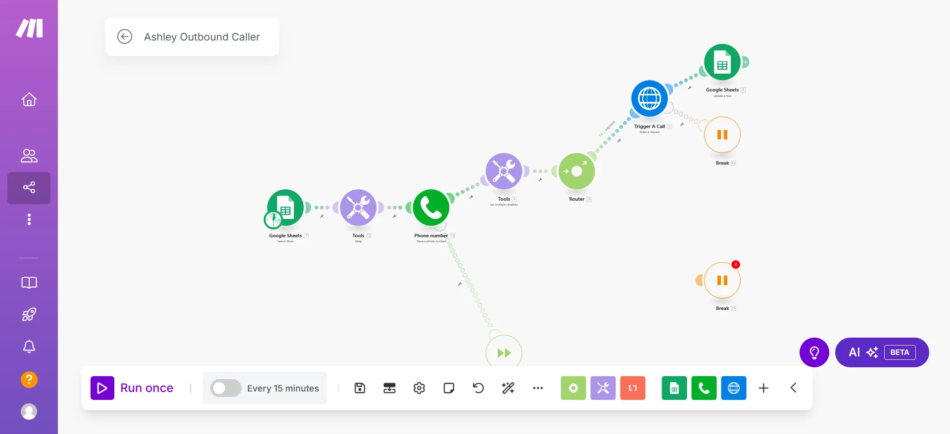 Screenshot of AI Receptionist for Restaurant